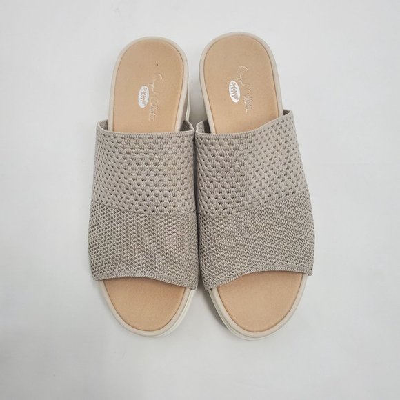 D'Scholls Women's Oyster Mesh Knit Sonia Open Toe Platform Slide Sandals Sz 7.5M - Picture 10 of 16